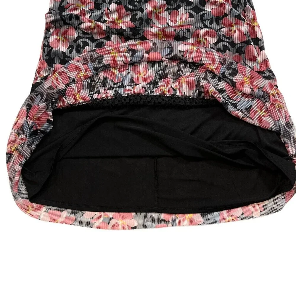 Loft Outlet NWT Pink and Black Floral‎ Mini Dress Size 10
